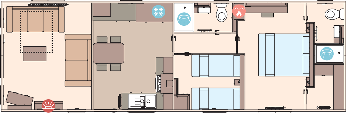 The Windermere Residential 40ft x 13ft x 2 Bedroom  floorplan