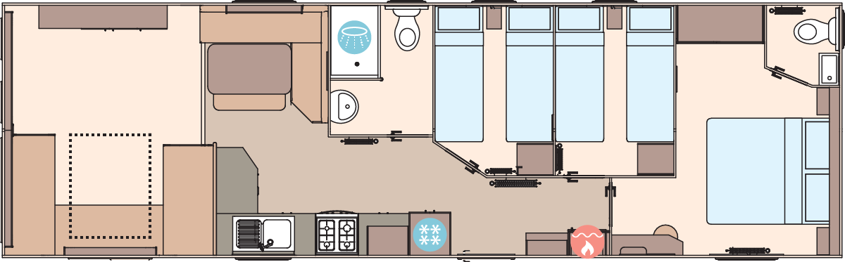 The Coworth 39ft x 12ft x 3 Bedroom floorplan